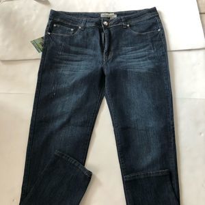 Mid-Rise Tummy Control Stretch Straight Leg Pull On Women's Jeans - Size 22